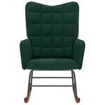 vidaXL Chaise à bascule Vert foncé Velours