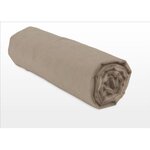 Drap housse microfibre 82 g - 160 x 200 cm - Bonnet 30 cm - Beige