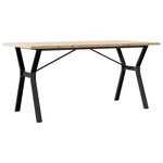 vidaXL Table à manger cadre en Y 160x80x75 5 cm bois pin massif fonte