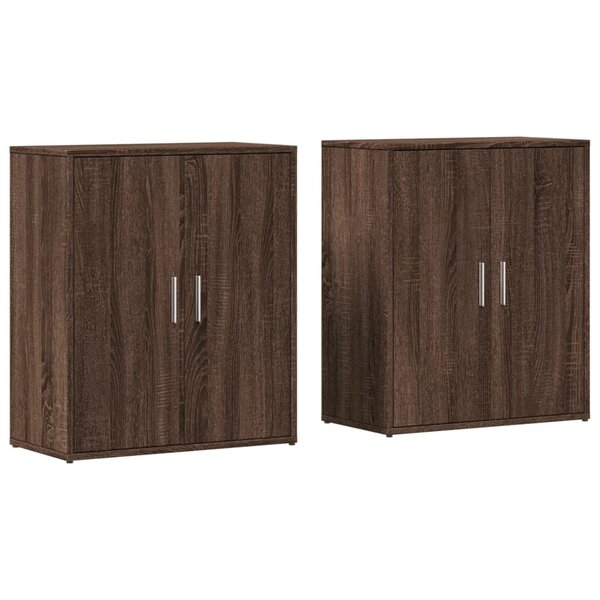 vidaXL Buffets 2 Pièces chêne marron 60x31x70 cm bois d'ingénierie