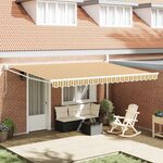 vidaXL Auvent Rétractable Multicolore 450 × 300 cm Polyester et métal