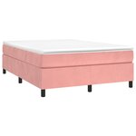 vidaXL Sommier à lattes de lit avec matelas Rose 140x190 cm Velours