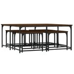 vidaXL Tables basses gigognes 5 Pièces chêne marron bois d'ingénierie