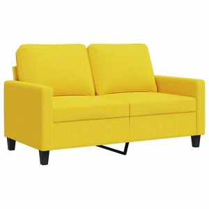 vidaXL Canapé à 2 places Jaune clair 120 cm Tissu
