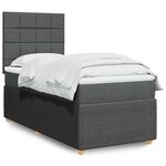 vidaXL Sommier à lattes de lit et matelas Gris foncé 90x190 cm Tissu
