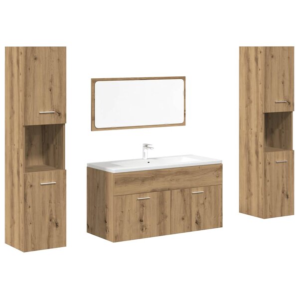 vidaXL Ensemble de meubles salle de bain 4 Pièces bois d'ingénierie
