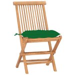 vidaXL Ensemble à manger d'extérieur pliable avec coussin 3 Pièces Teck