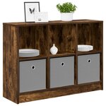 vidaXL Buffet avec tiroir Chêne fumé 88 5 x 27 5 x 63 5 cm
