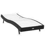 vidaXL Chaise Longue Noir Poly Rattan et Textilène