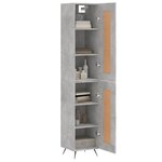 vidaXL Buffet haut Gris béton 34 5x34x180 cm Bois d'ingénierie