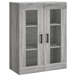 vidaXL Buffet haut Sonoma gris 69 5x34x180 cm Bois d'ingénierie