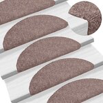 vidaXL Tapis d'escalier auto-adhésifs 30 pièces 56 x 17 x 3 cm Crème Demi-rond