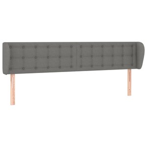 vidaXL Tête de lit avec oreilles Gris foncé 203x23x78/88 cm Tissu