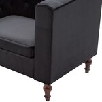 vidaXL Fauteuil noir velours