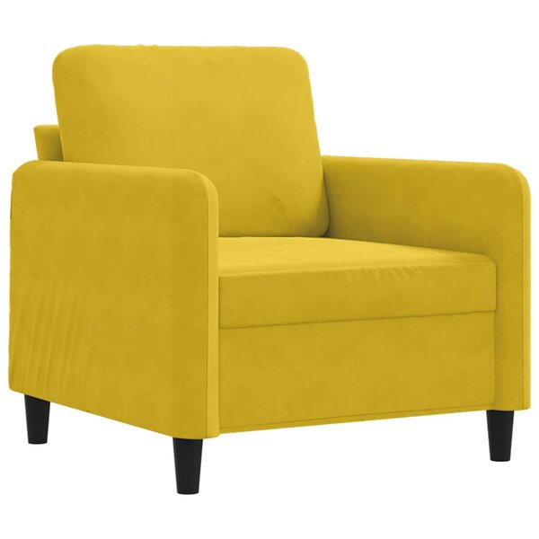 vidaXL Fauteuil Jaune 60 cm Velours
