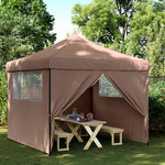 vidaXL Tente de fête 292 x 292 x 315 cm Marron Tissu Oxford