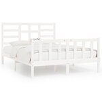 vidaXL Cadre de lit Blanc Bois de pin massif 120x200 cm