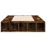 vidaXL Cadre de lit chêne fumé 100x200 cm bois d'ingénierie
