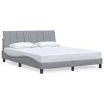 vidaXL Cadre de lit sans matelas Hanko gris clair 160x200 cm tissu