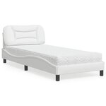 vidaXL Lit avec matelas blanc 80x200 cm similicuir