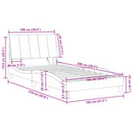 vidaXL Cadre de lit avec LED sans matelas gris foncé 100x200cm velours