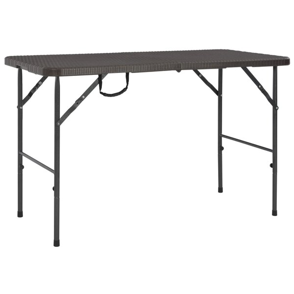 vidaXL Table de jardin pliante Marron 120x60x74cm PEHD Aspect de rotin