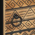 vidaXL Table basse noir 80x50x40 cm bois de manguier massif brut