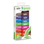Peinture gouache - Bâtons - 9 couleurs - Lavable - Scolaire - Loisirs créatifs - Dès 3 ans