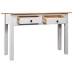 vidaXL Table console Blanc 110x40x72 cm Pin solide Gamme Panama