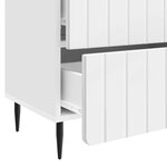 vidaXL Cabinet de chevet Blanc brillant 62 x 34 5 x 49 5 cm