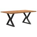 vidaXL Table à manger avec bord vivant 180x100x74 cm bois massif chêne