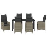 vidaXL Ensemble de salle à manger pour jardin 7 Pièces Gris Poly rotin
