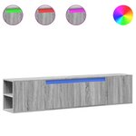 vidaXL Meuble TV mural avec LED sonoma gris 180x31x39 5 cm