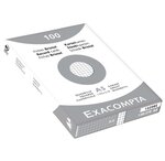 ETUI de 100 Fiches BRISTOL BLANC 55x74 mm Quad 5X5 Non perforée EXACOMPTA