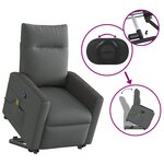 vidaXL Fauteuil de massage inclinable Gris foncé Tissu