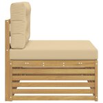 vidaXL Canapé d'extérieur en bout avec coussin Blanc 115 x 83 x 73 cm