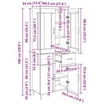 vidaXL Haut Armoire 2 Pièces Chêne artisanal Bois d'ingénierie