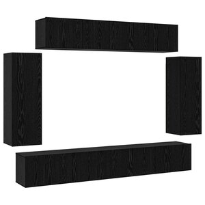 vidaXL Ensemble meuble TV 6 Pièces Chêne noir 100 x 30 x 30 cm