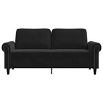 vidaXL Canapé à 2 places Noir 140 cm Velours