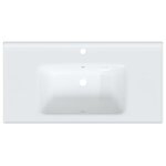 vidaXL Évier de salle de bain blanc rectangulaire céramique