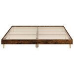 vidaXL Cadre de lit sans matelas chêne fumé 200x200 cm bois ingénierie