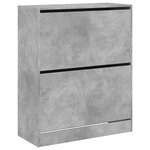 vidaXL Armoire à chaussures gris béton 80x34x96 5 cm bois d'ingénierie