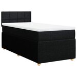 vidaXL Sommier à lattes de lit avec matelas Noir 90x200 cm Tissu