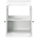vidaXL Armoire sous évier de salle de bain Blanc brillant