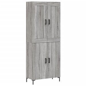 vidaXL Buffet haut Sonoma gris 69 5x34x180 cm Bois d'ingénierie