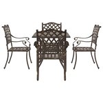 vidaXL Ensemble de tables de jardin 5 Pièces Bronze Aluminium coulé