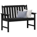 vidaXL Banc de jardin Noir 120 x 59 x 88 cm HDPE
