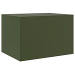 vidaXL Table basse vert olive 67x50x44 cm acier