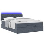 vidaXL Cadre de lit ottoman avec matelas gris foncé 140x200 cm velours