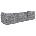 vidaXL Canapé Pouf Modulaire 3 Places qui se Transforme en Lit - Tissu Gris Clair